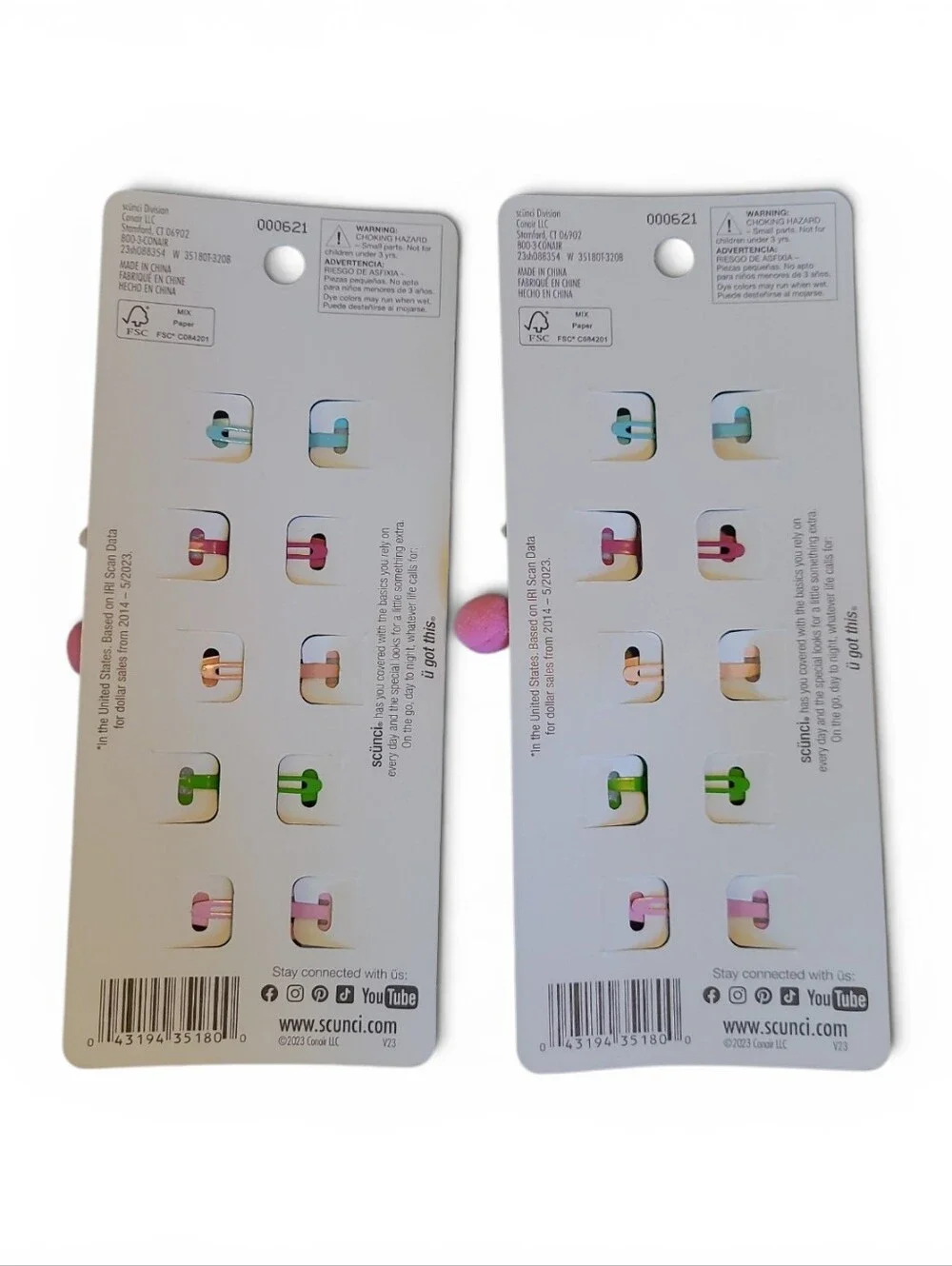 Girl's Scunci By Conair Hair Clips 2 Pack Lot NWT's! 🩷
